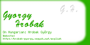 gyorgy hrobak business card
